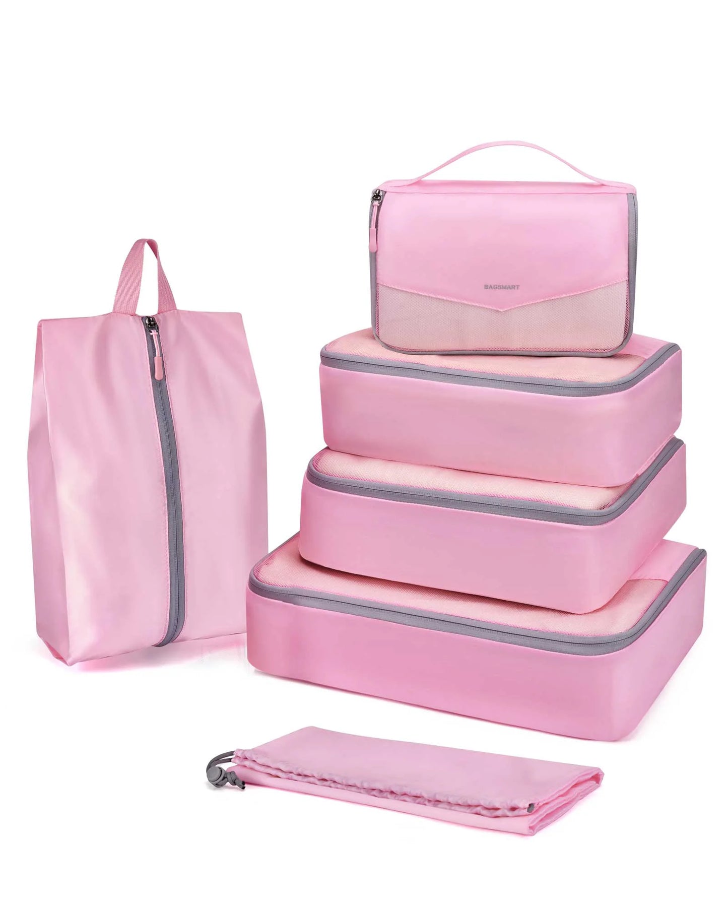 BAGSMART 6 Set Packing Cubes for Travel Suitcase Pouch Lightweight Clothes Tidy Organizer Bag Luggage Holiday Travel Accessories