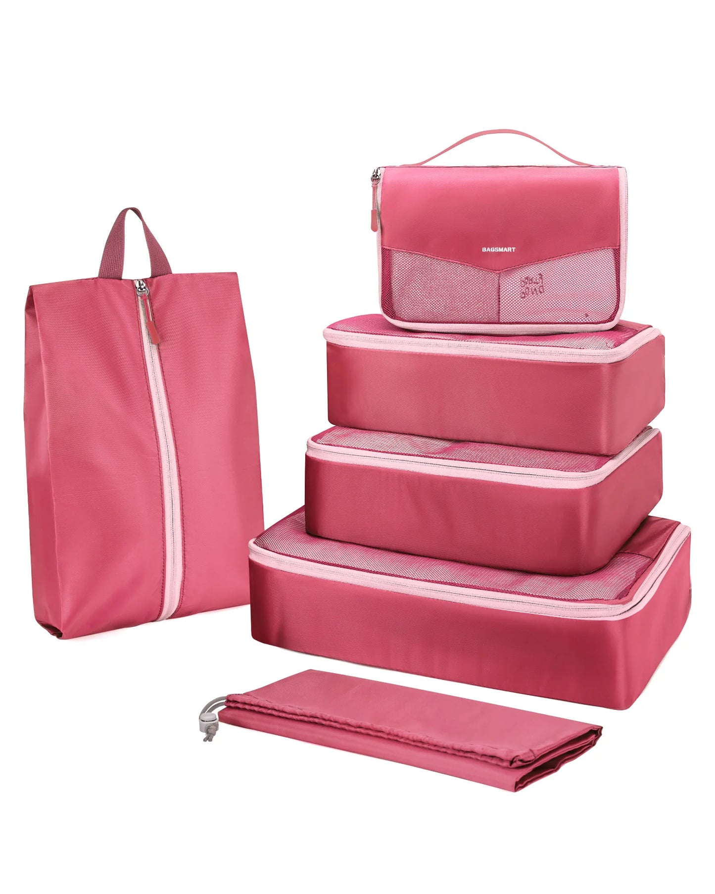 BAGSMART 6 Set Packing Cubes for Travel Suitcase Pouch Lightweight Clothes Tidy Organizer Bag Luggage Holiday Travel Accessories