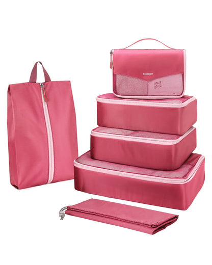 BAGSMART 6 Set Packing Cubes for Travel Suitcase Pouch Lightweight Clothes Tidy Organizer Bag Luggage Holiday Travel Accessories