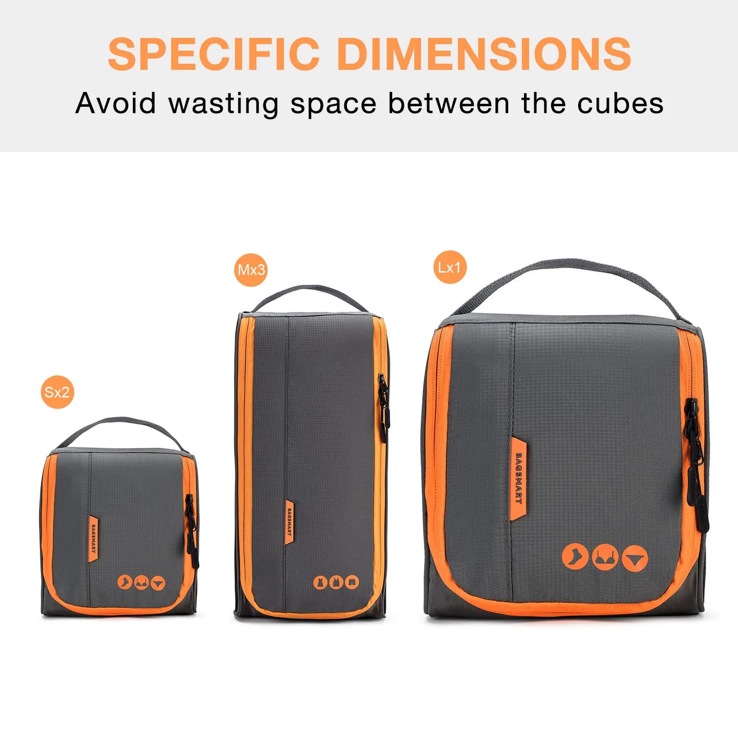BAGSMART 6Pcs Lightweight Travel Organizer for Men Luggage Packing Cubes for Suitcases Wire Frame Suitcase Organizers for Women