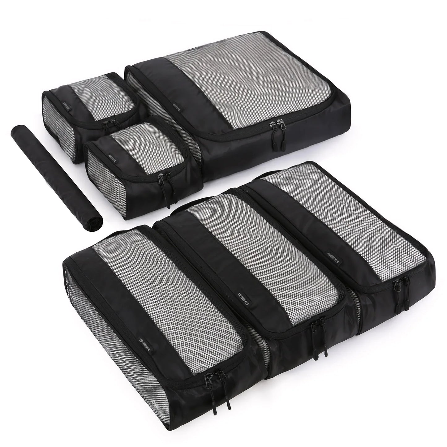 BAGSMART 7 Pcs Suitcase Organizer Lightweight Travel Storage Bag Nylon Portable Home Wireframe Zipper Clothes Storage Box