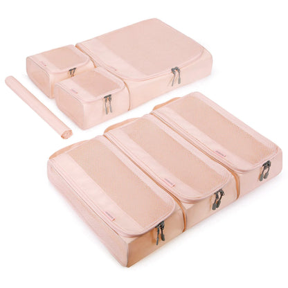 BAGSMART 7 Pcs Suitcase Organizer Lightweight Travel Storage Bag Nylon Portable Home Wireframe Zipper Clothes Storage Box