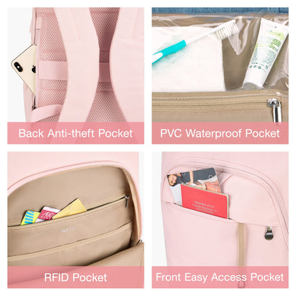 BAGSMART Backpacks for Women School Bag for girl 17.5''/15.6'' Notebook Travel Laptop Computer Backpack with USB Charging Port