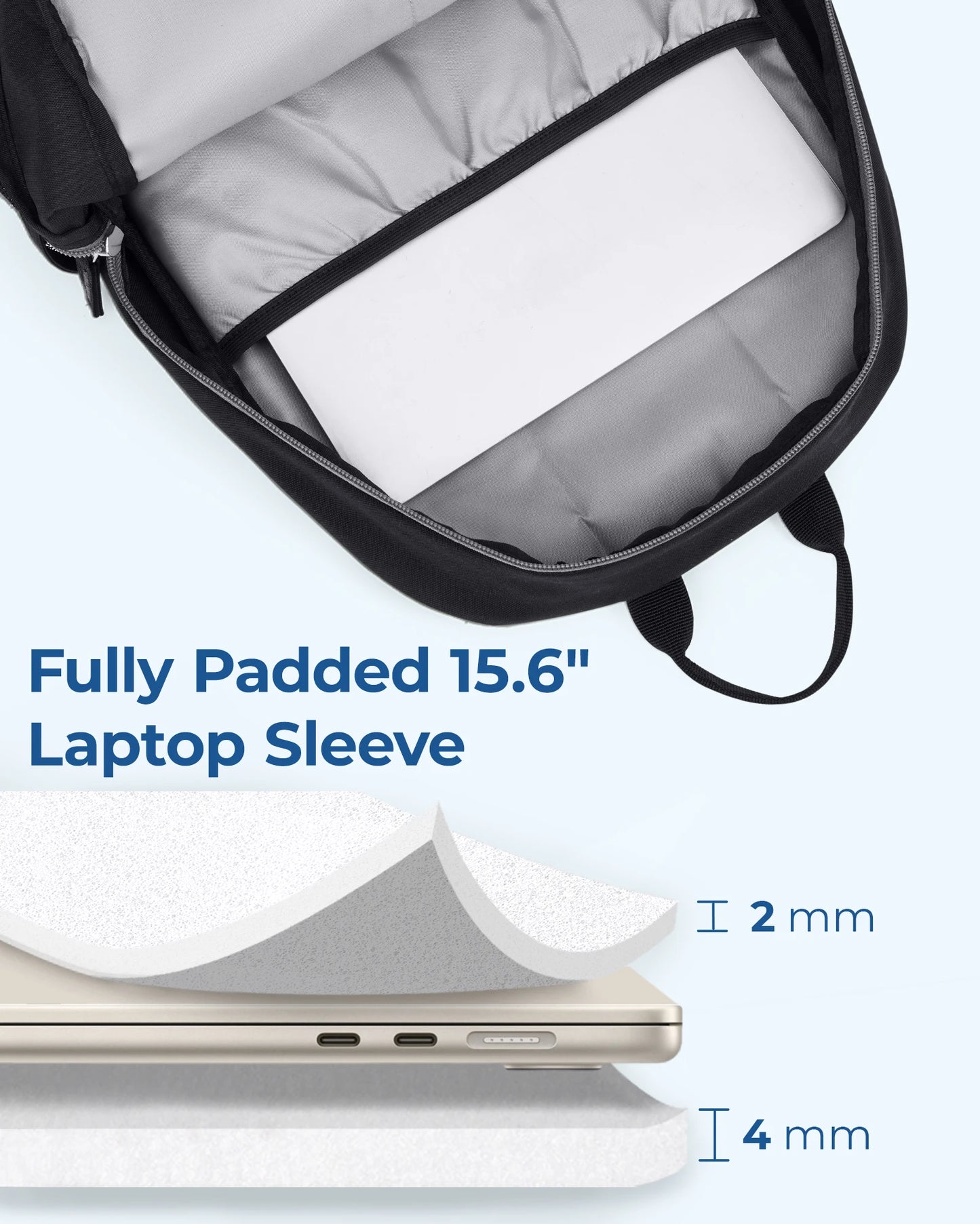 BAGSMART Bags for Women Men's Backpack for 15.6 Inch Laptop Backpacks Waterproof Business Travel Backpack School Bag