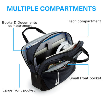 BAGSMART Briefcase Men Handbag 15.6/17'' Business Laptop Bag Lockable Computer Bag Water-Repellent Shoulder Messenger Men's Bag