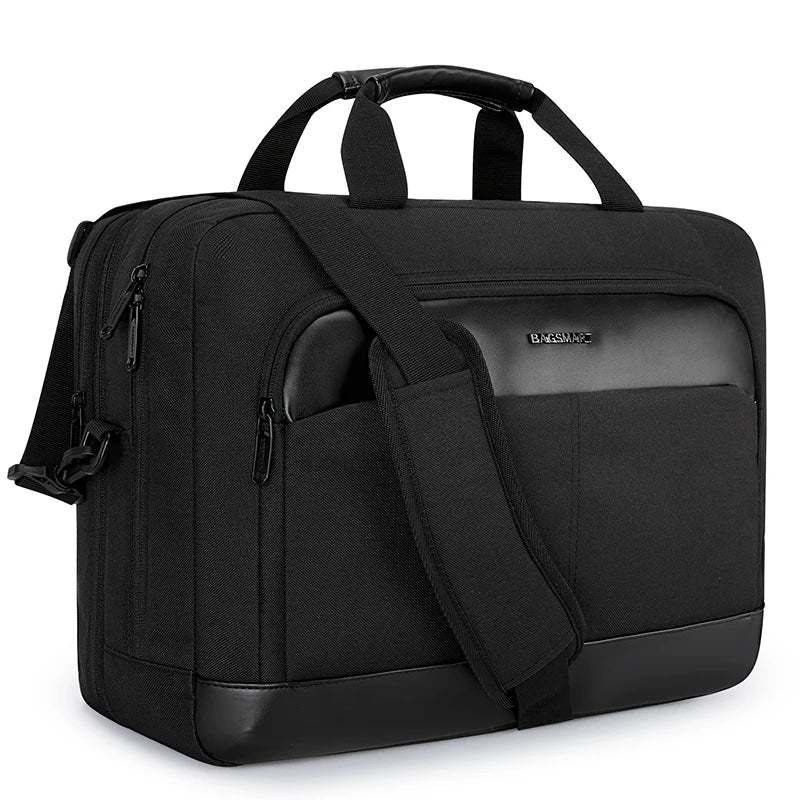 BAGSMART Briefcase Men Handbag 15.6/17'' Business Laptop Bag Lockable Computer Bag Water-Repellent Shoulder Messenger Men's Bag