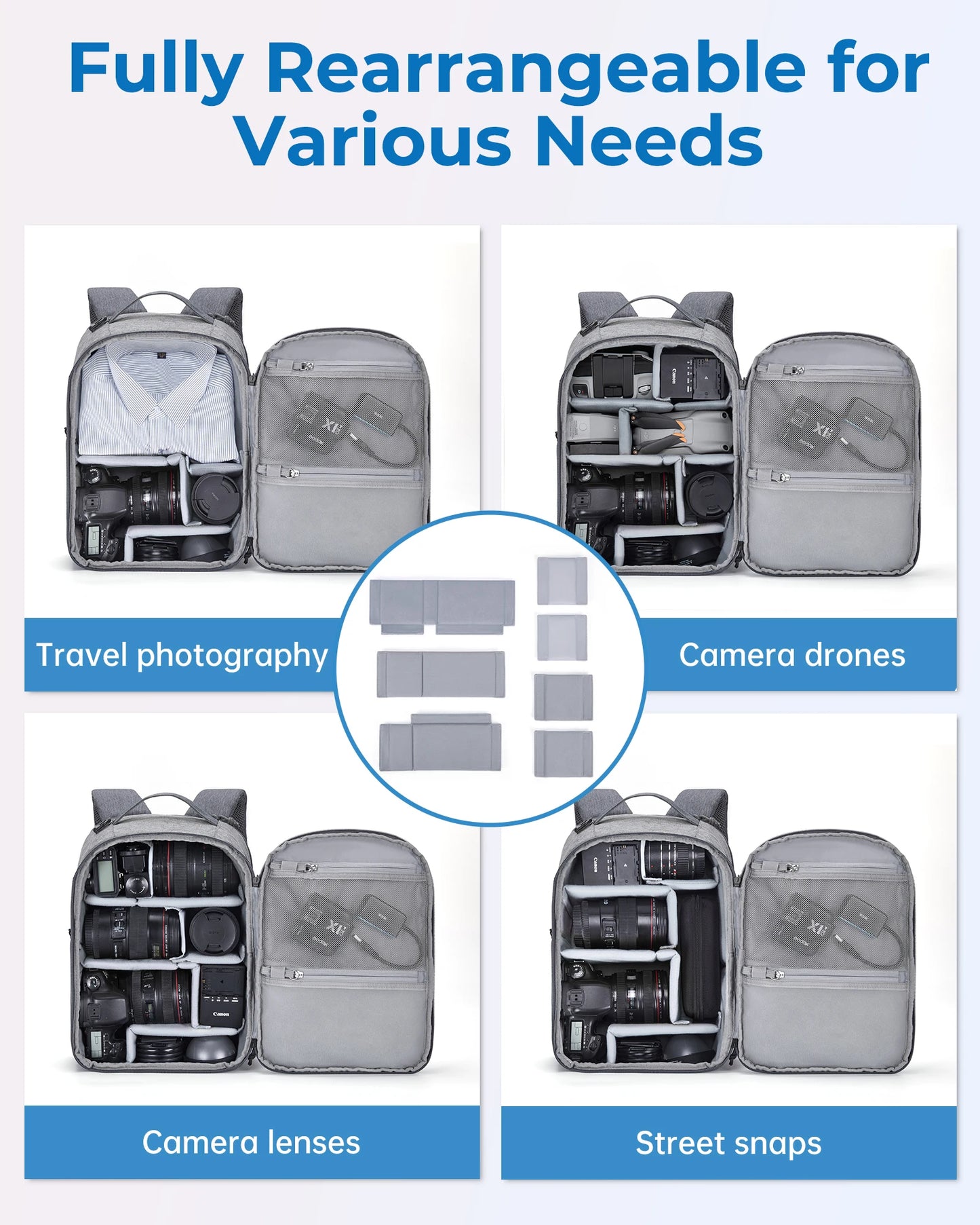 BAGSMART Camera Backpack for Photographers DSLR SLR Camera Backpacks Waterproof Backpack Fit up to 12.9" iPad with Tripod Holder