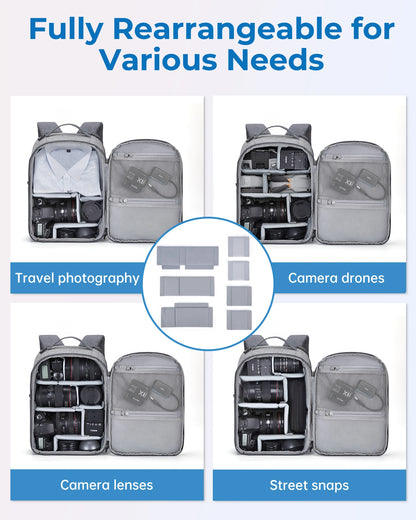 BAGSMART Camera Backpack for Photographers DSLR SLR Camera Backpacks Waterproof Backpack Fit up to 12.9" iPad with Tripod Holder