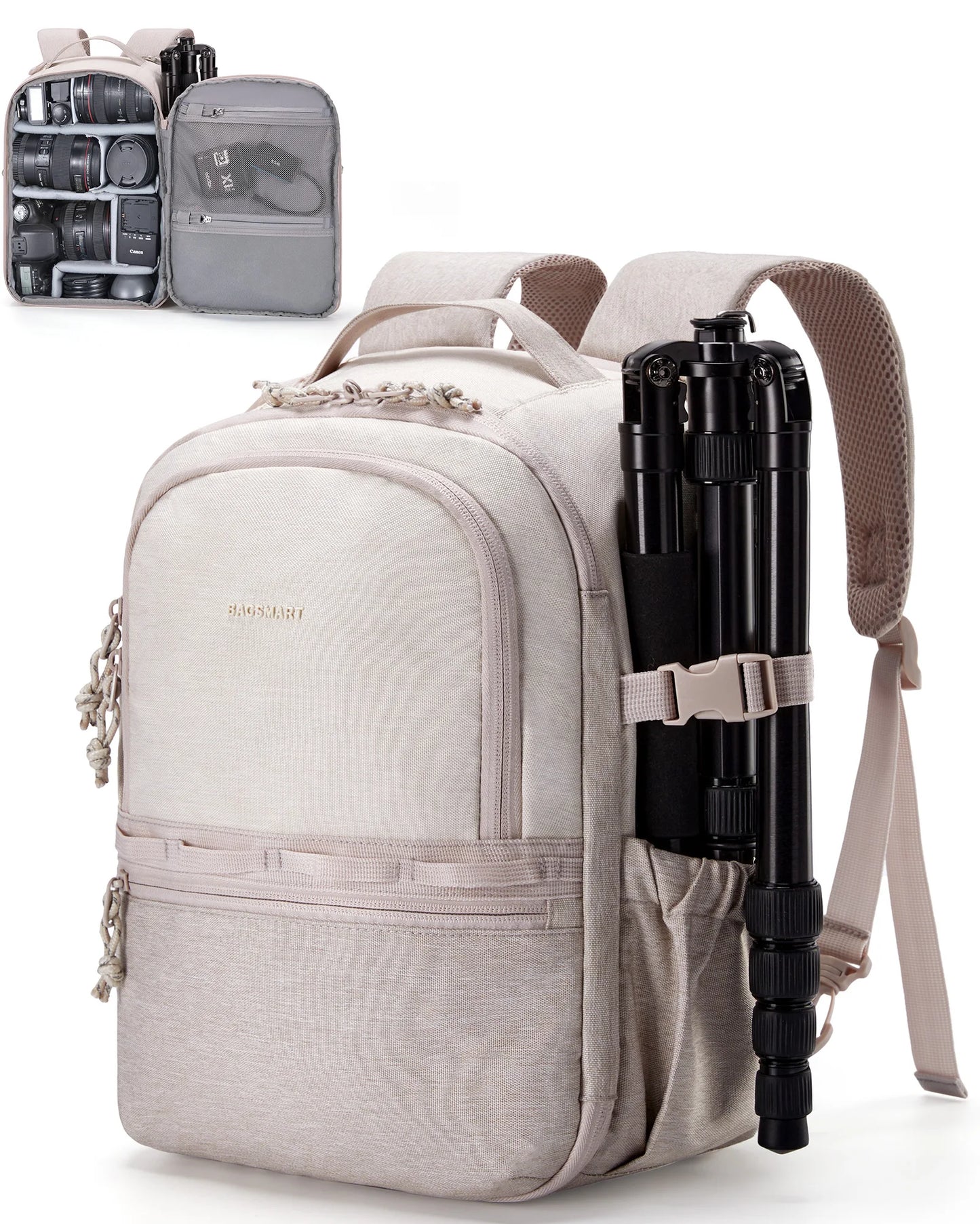 BAGSMART Camera Backpack for Photographers DSLR SLR Camera Backpacks Waterproof Backpack Fit up to 12.9" iPad with Tripod Holder