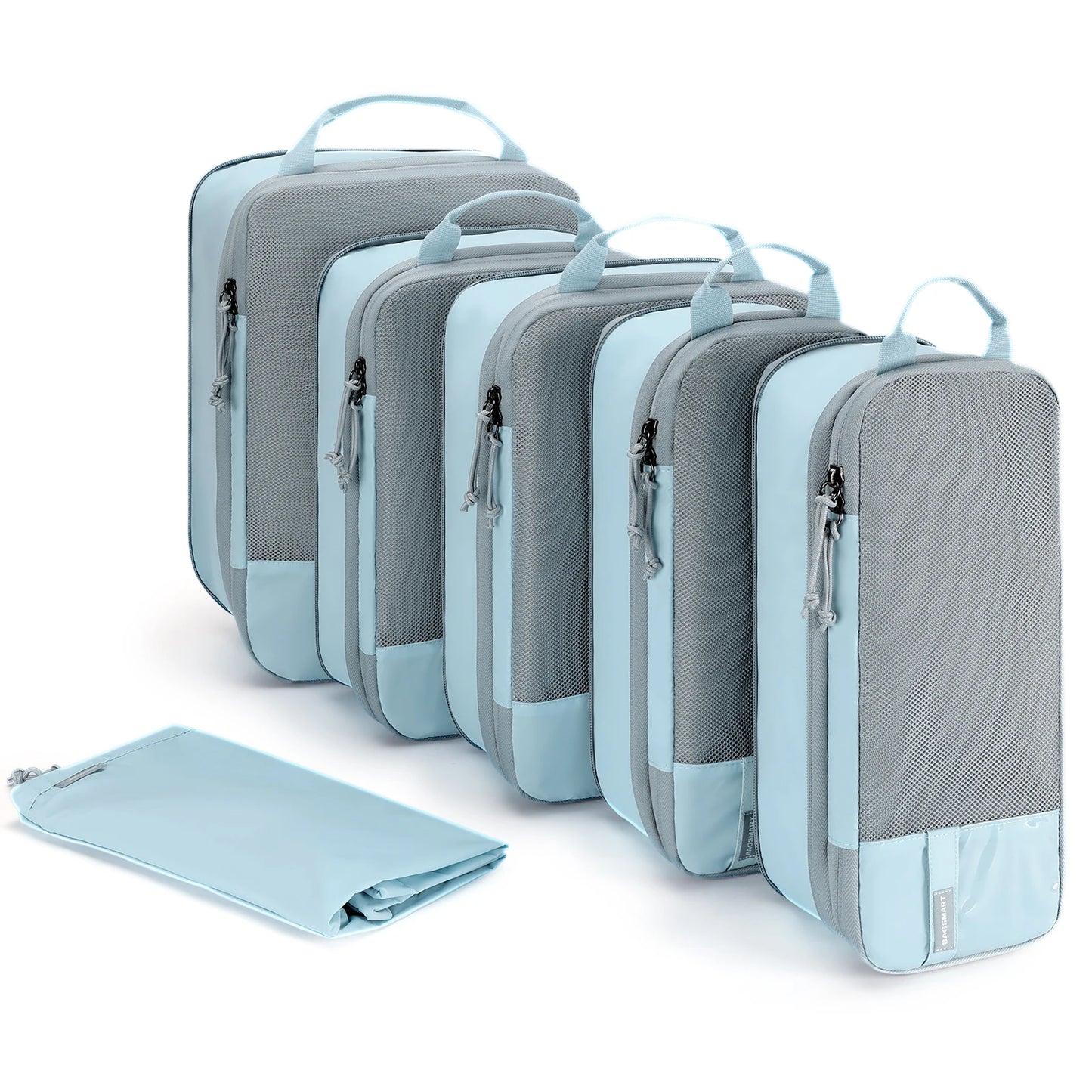 BAGSMART Compression Packing Cubes Men's Travel Suitcase Expandable Packing Organizers for Women Carry on Luggage Travel pouch