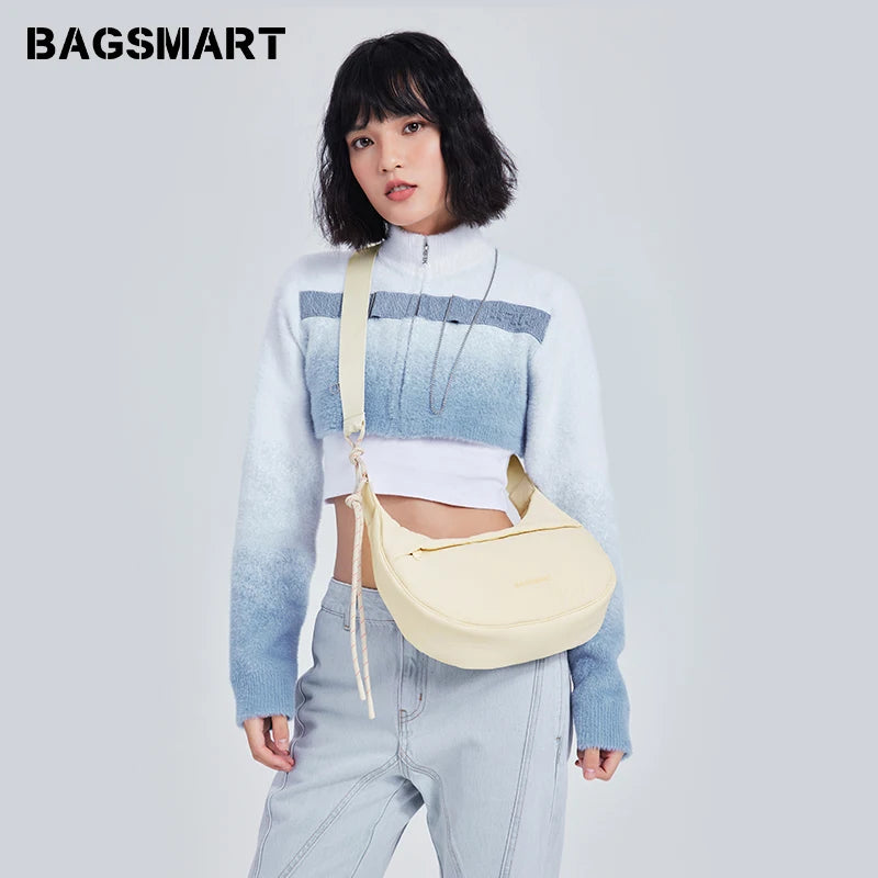 BAGSMART Crossbody Bag Female Casual Single Shoulder Bag Commuter Sports Dumpling Bag New Fashion Bag