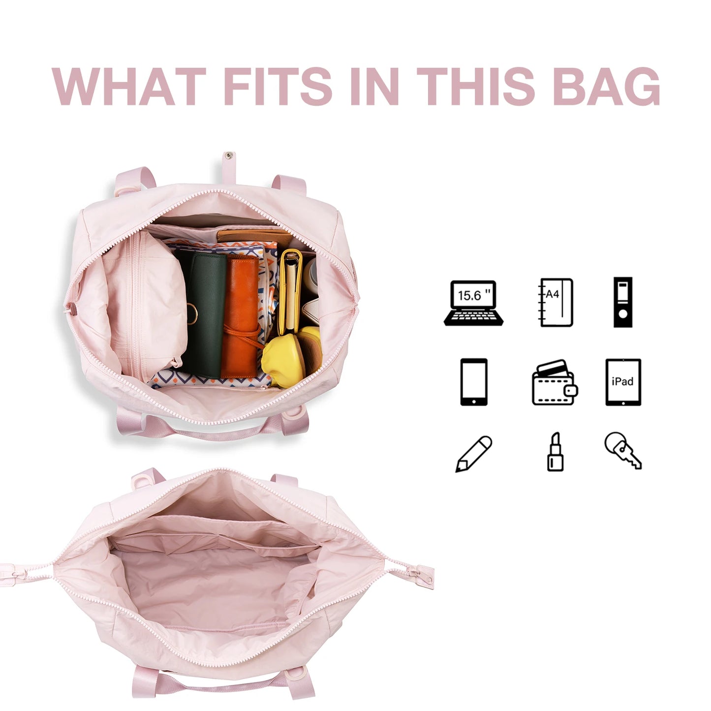 BAGSMART Gym Bag for Women Carry on Weekender Overnight Bag Travel Duffel Bags with Trolley Sleeve Tote Bag Workout Dance Bag