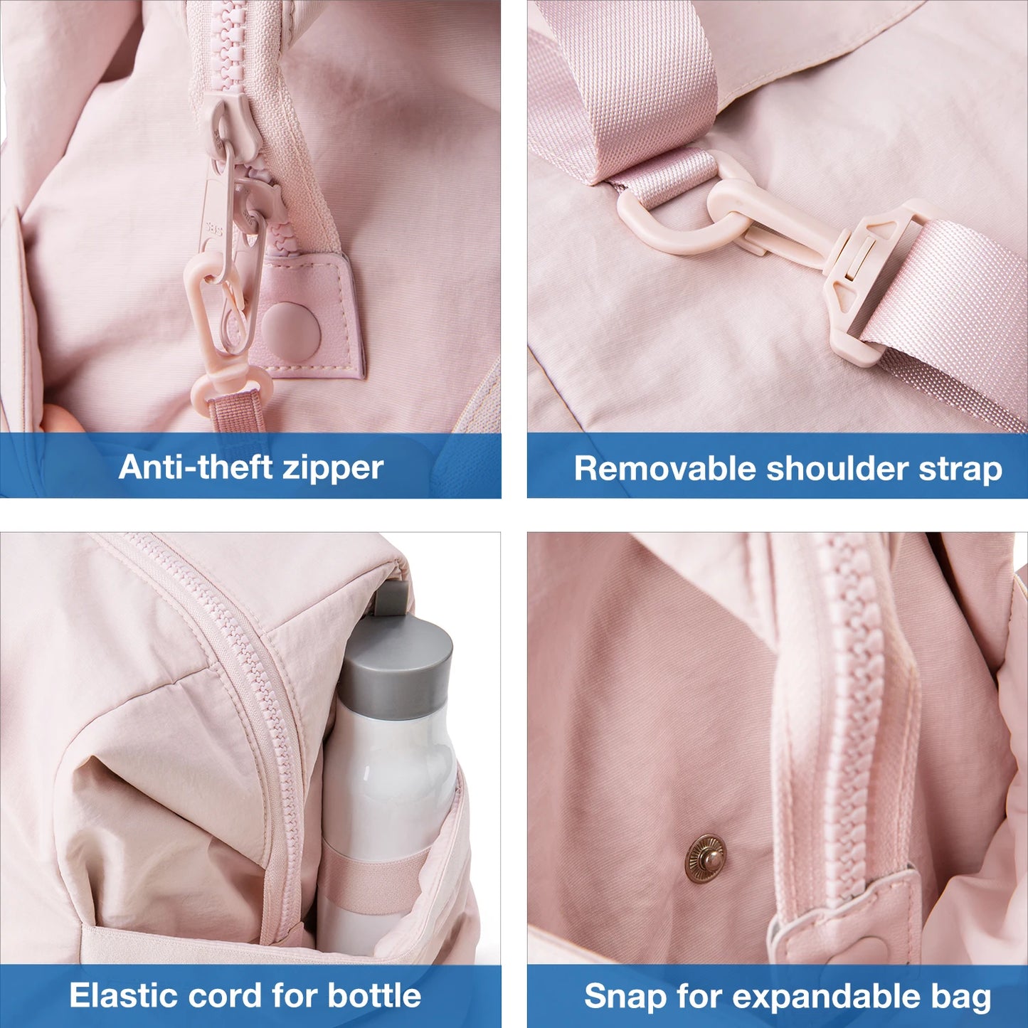 BAGSMART Gym Bag for Women Carry on Weekender Overnight Bag Travel Duffel Bags with Trolley Sleeve Tote Bag Workout Dance Bag