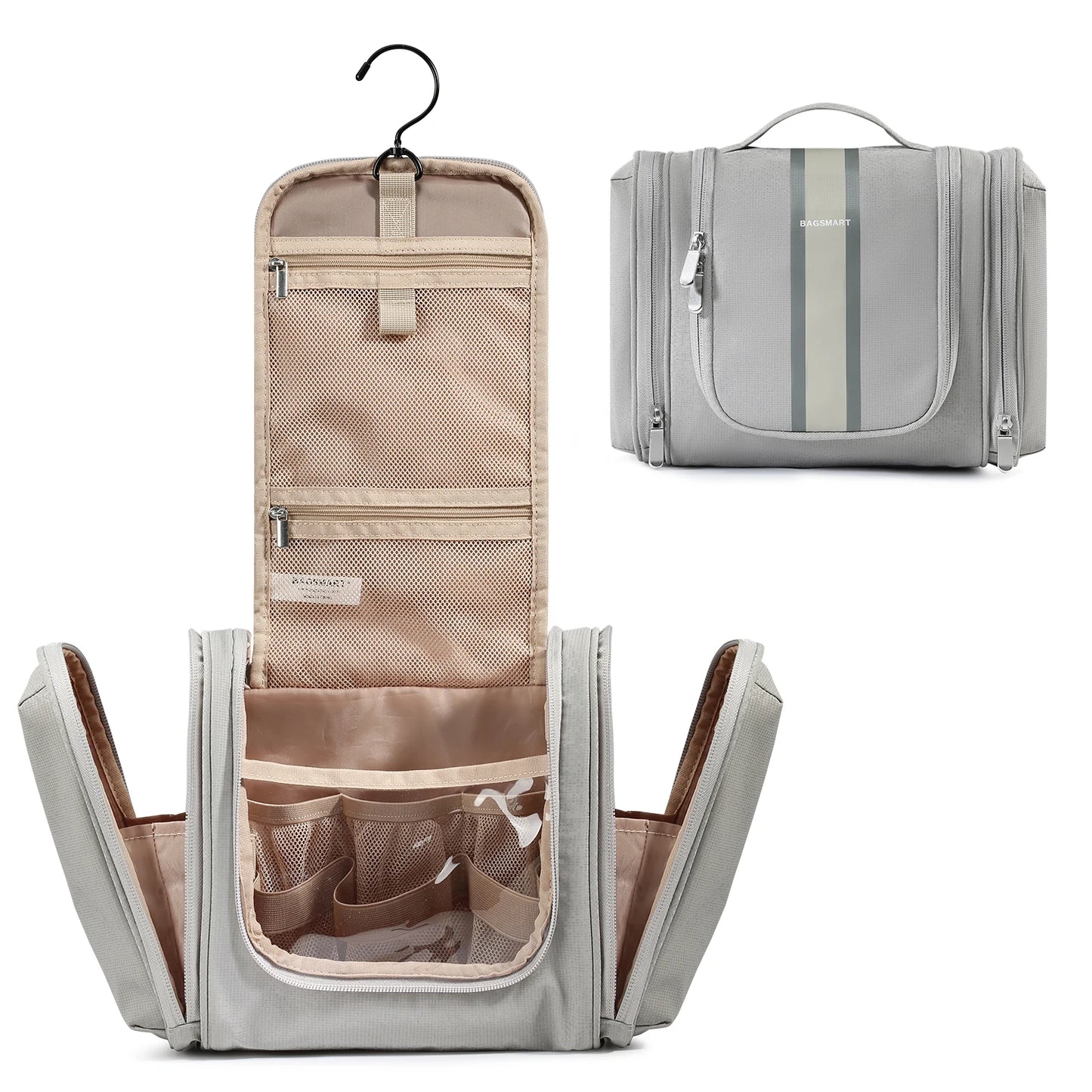 BAGSMART Hanging Toiletry Bag for Women Travel Toiletries Storage Bag With Hook Men Travel Waterproof Storage Bag Toiletries