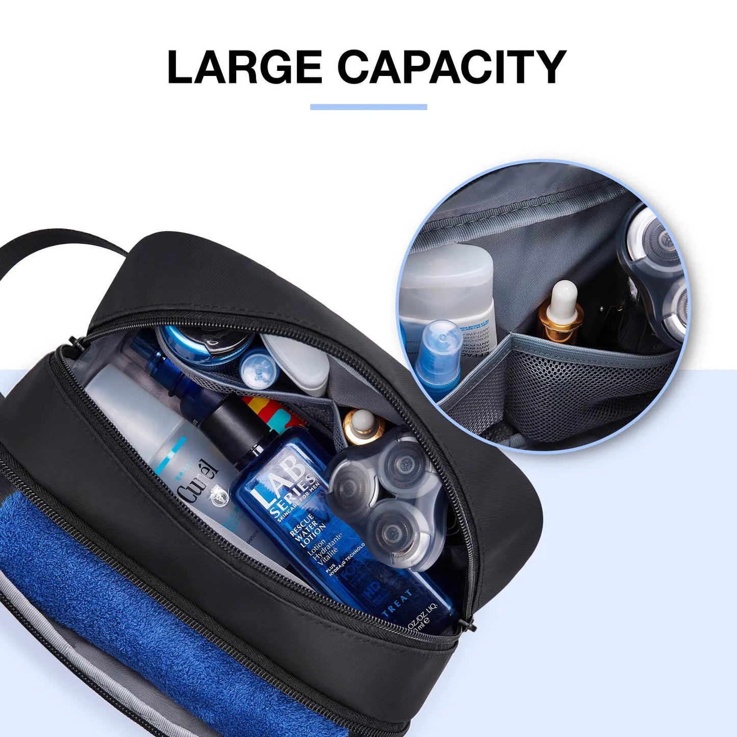 BAGSMART Large Capacity Toiletry Bag for Men Travel Toiletry Organizer Dopp Kit Waterproof Shaving Bag for Toiletries Accessory