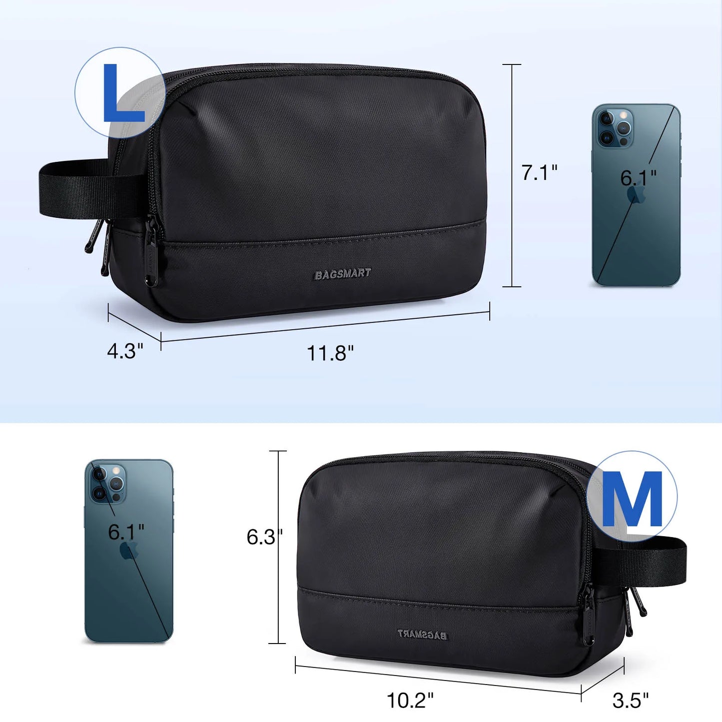 BAGSMART Large Capacity Toiletry Bag for Men Travel Toiletry Organizer Dopp Kit Waterproof Shaving Bag for Toiletries Accessory