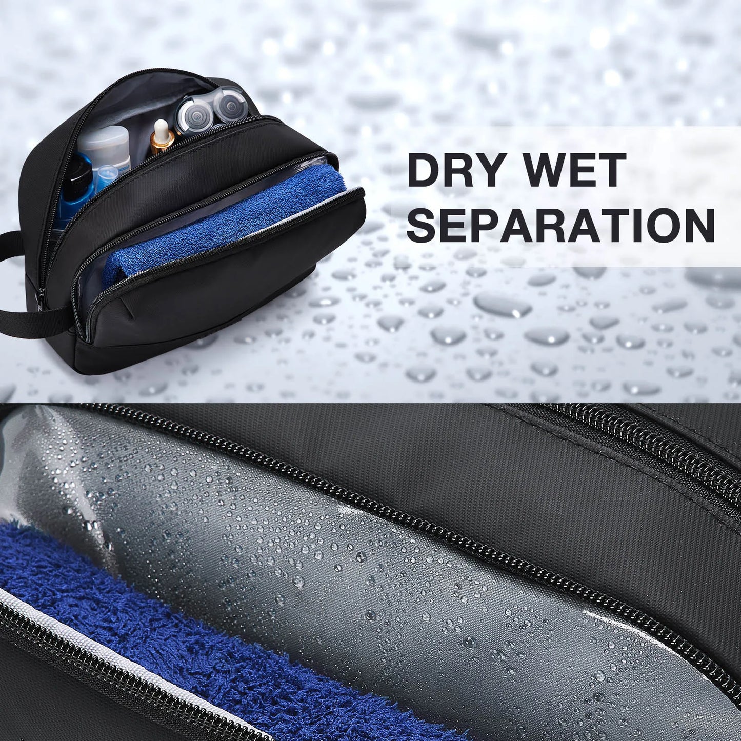 BAGSMART Large Capacity Toiletry Bag for Men Travel Toiletry Organizer Dopp Kit Waterproof Shaving Bag for Toiletries Accessory