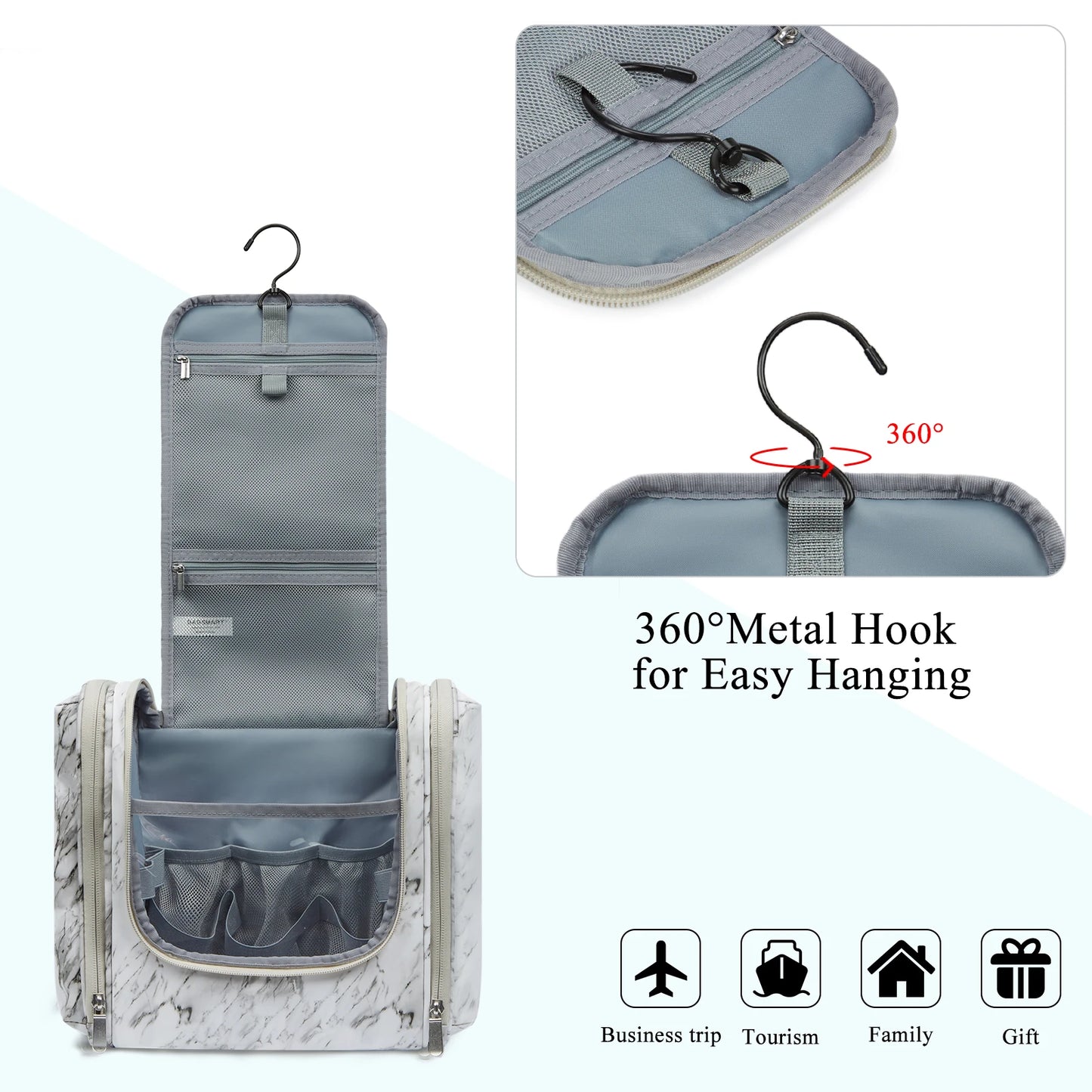 BAGSMART Large Toiletry Makeup Bag Hanging Travel Toiletry Bags for Women  Waterproof Cosmetic Make Up Travel organizer Bags