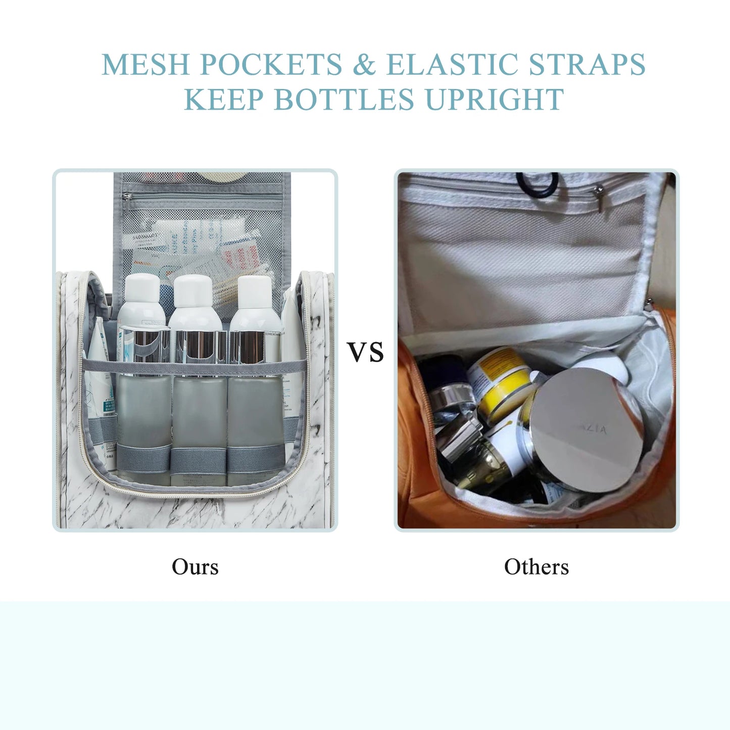 BAGSMART Large Toiletry Makeup Bag Hanging Travel Toiletry Bags for Women  Waterproof Cosmetic Make Up Travel organizer Bags