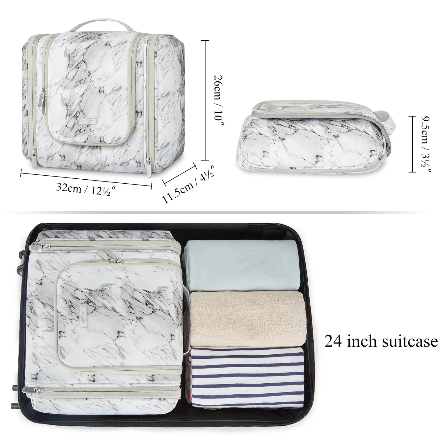 BAGSMART Large Toiletry Makeup Bag Hanging Travel Toiletry Bags for Women  Waterproof Cosmetic Make Up Travel organizer Bags