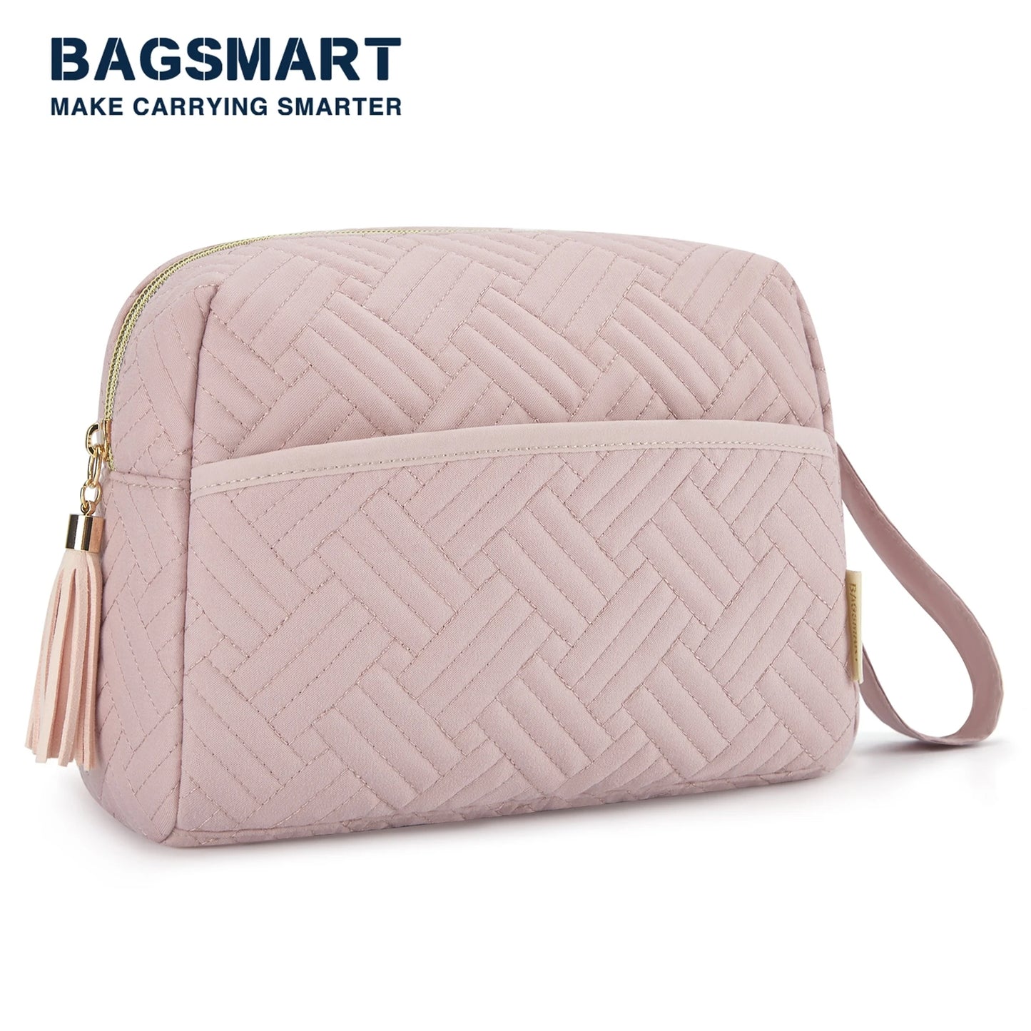 BAGSMART Makeup Bag Elegant Roomy Cosmetic Pouch for Women Purse Travel Water-resistant Toiletry Bag Makeup Accessories Organize