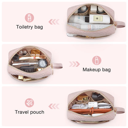 BAGSMART Makeup Bag Elegant Roomy Cosmetic Pouch for Women Purse Travel Water-resistant Toiletry Bag Makeup Accessories Organize
