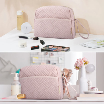 BAGSMART Makeup Bag Elegant Roomy Cosmetic Pouch for Women Purse Travel Water-resistant Toiletry Bag Makeup Accessories Organize
