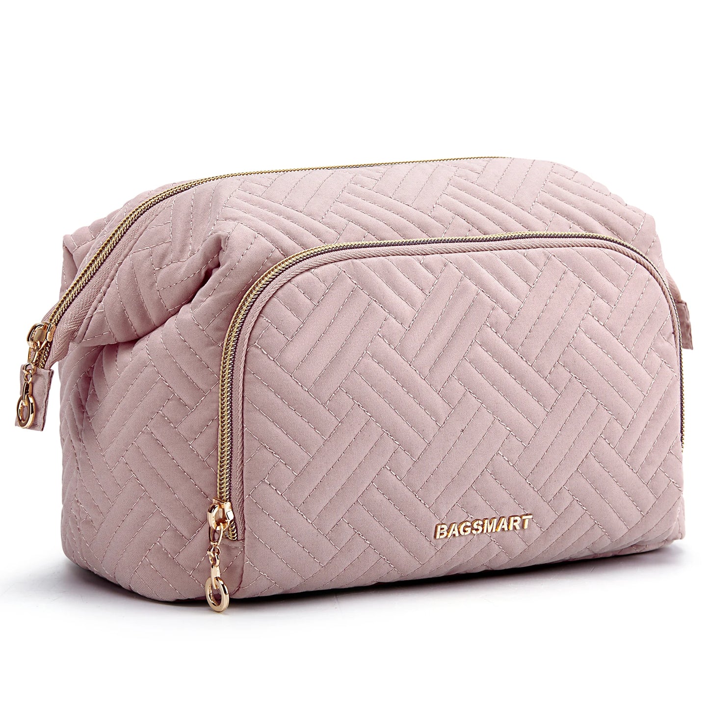 BAGSMART Makeup Bag Women's Cosmetic Bag Make Up Pencil Case Large Wide-open Pouch for Toiletries Travel Essentials