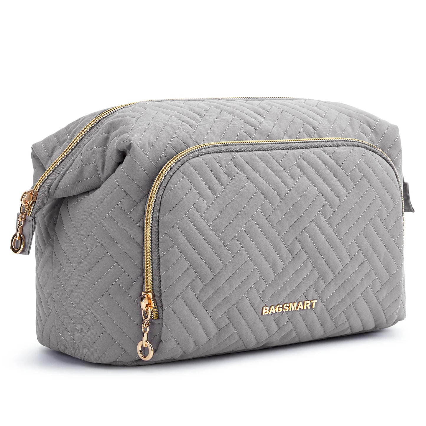 BAGSMART Makeup Bag Women's Cosmetic Bag Make Up Pencil Case Large Wide-open Pouch for Toiletries Travel Essentials