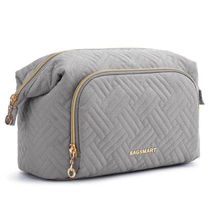 BAGSMART Makeup Bag Women's Cosmetic Bag Make Up Pencil Case Large Wide-open Pouch for Toiletries Travel Essentials