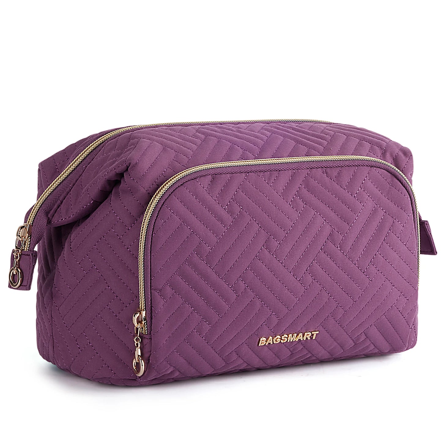 BAGSMART Makeup Bag Women's Cosmetic Bag Make Up Pencil Case Large Wide-open Pouch for Toiletries Travel Essentials