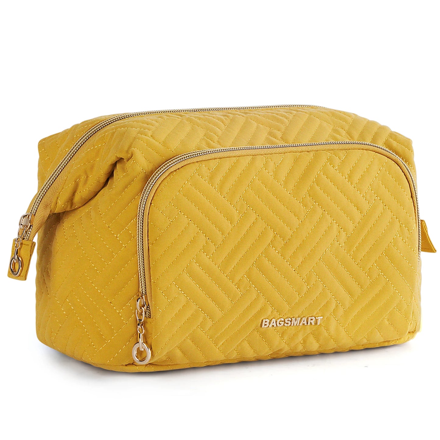 BAGSMART Makeup Bag Women's Cosmetic Bag Make Up Pencil Case Large Wide-open Pouch for Toiletries Travel Essentials