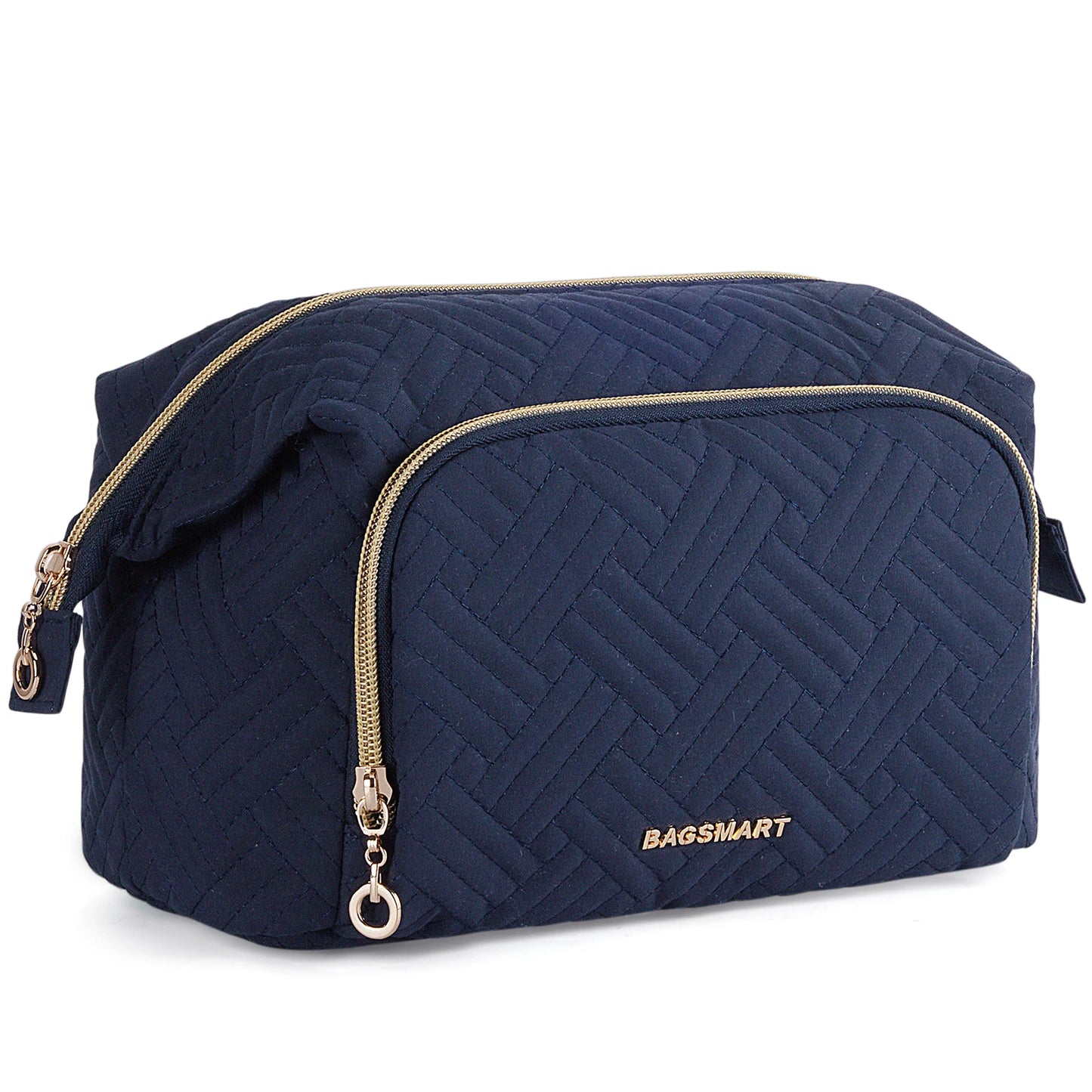 BAGSMART Makeup Bag Women's Cosmetic Bag Make Up Pencil Case Large Wide-open Pouch for Toiletries Travel Essentials