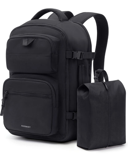 BAGSMART Men's Backpack 2PCS Flight Approved Carry on Backpack with Shoe Bag TSA 40L Large Suitcases Travel Backpack Airline