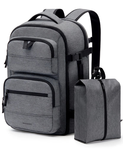 BAGSMART Men's Backpack 2PCS Flight Approved Carry on Backpack with Shoe Bag TSA 40L Large Suitcases Travel Backpack Airline