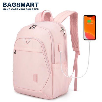 BAGSMART Men's Backpack Anti-theft Large Waterproof Women School Bags Travel Bussiness Laptop Backpacks with USB Charging Port