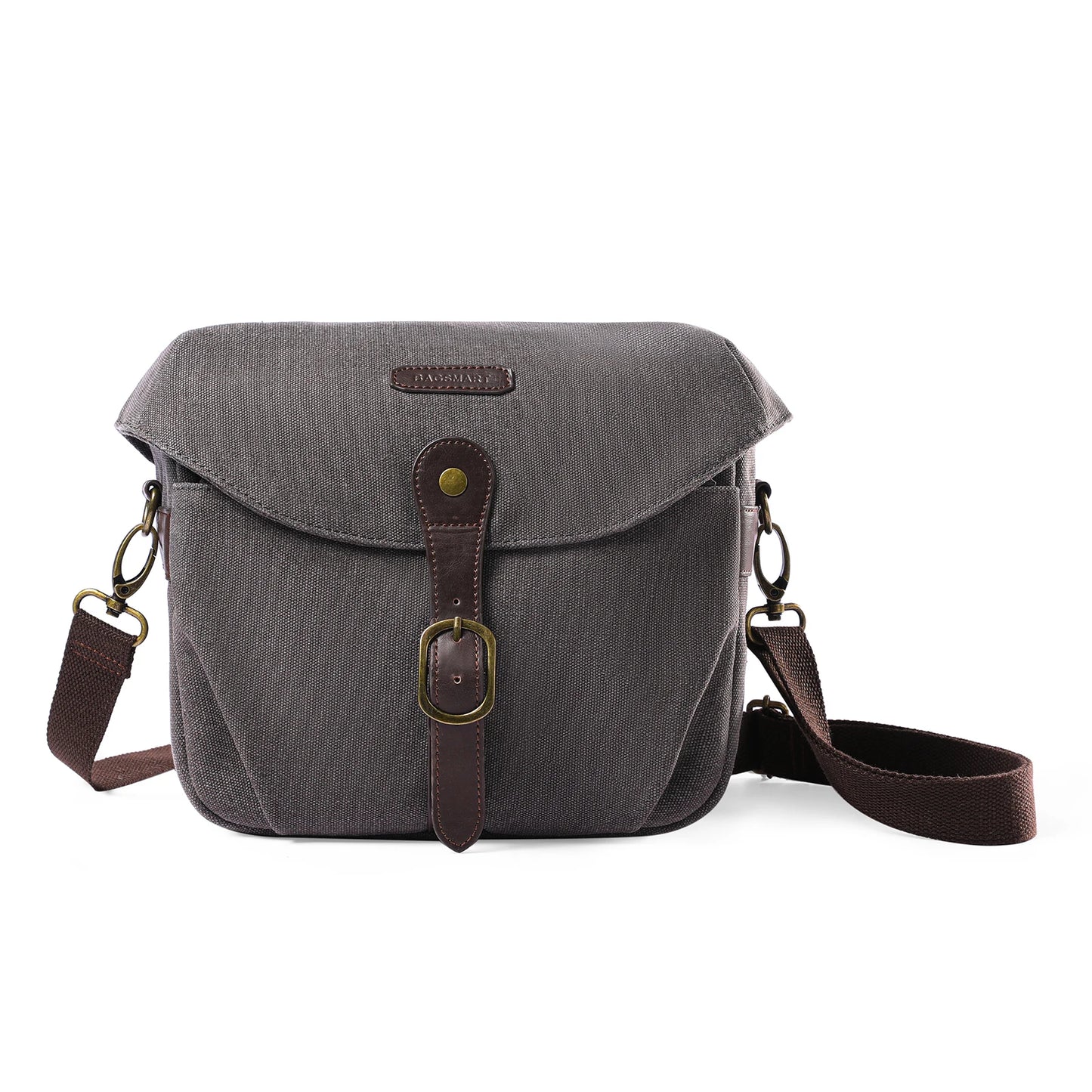 BAGSMART Mini Camera Bag SLR DSLR Canvas High Quality Camera Case Vintage Padded Camera Shoulder Bag with Rain Cover for Women