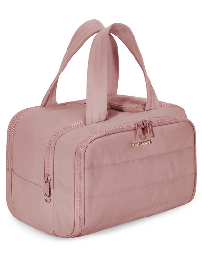 BAGSMART Toiletry Bag Lightweight Large Wide-open Travel Bag for Women Cosmetic Makeup Bag Organizer with Handle for Accessories