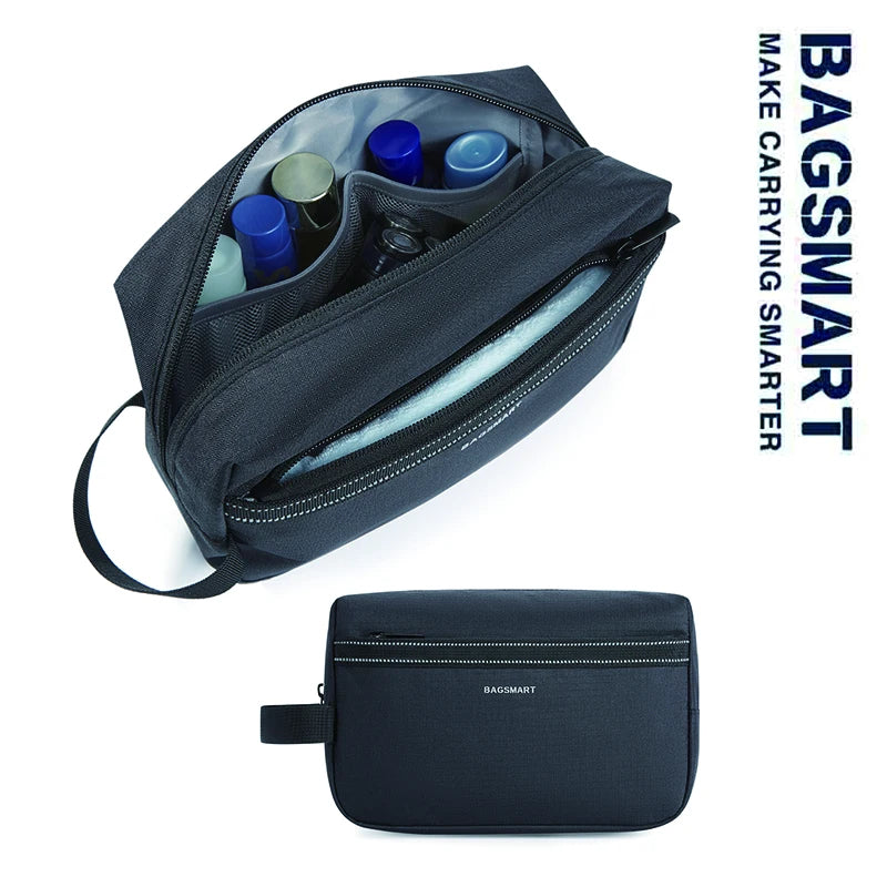 BAGSMART Toiletry Bag for Men Cosmetic Bag Dopp Kit with Large Capacity Waterproof Shower Bag for Travel Essentials Makeup Bag