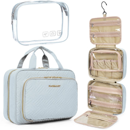 BAGSMART Toiletry Bags For Women Make Up Pouch with TSA Transparent Cosmetic Bag Hanging Travel Toiletries Organizer Handbag