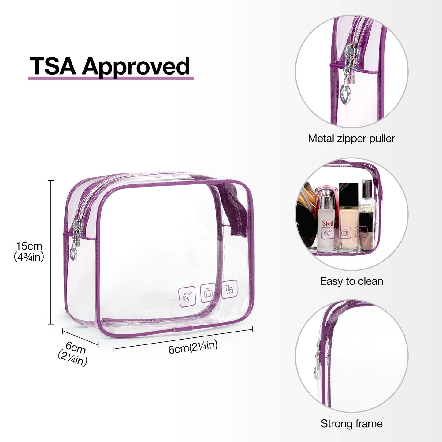 BAGSMART Toiletry Bags For Women Make Up Pouch with TSA Transparent Cosmetic Bag Hanging Travel Toiletries Organizer Handbag