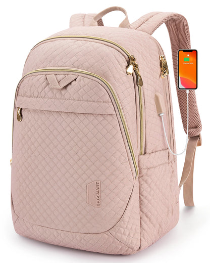 BAGSMART Travel Backpack for Women 15.6‘’ Anti Theft Laptop Backpack with USB Charging Port College Schoolbag Computer Backpack