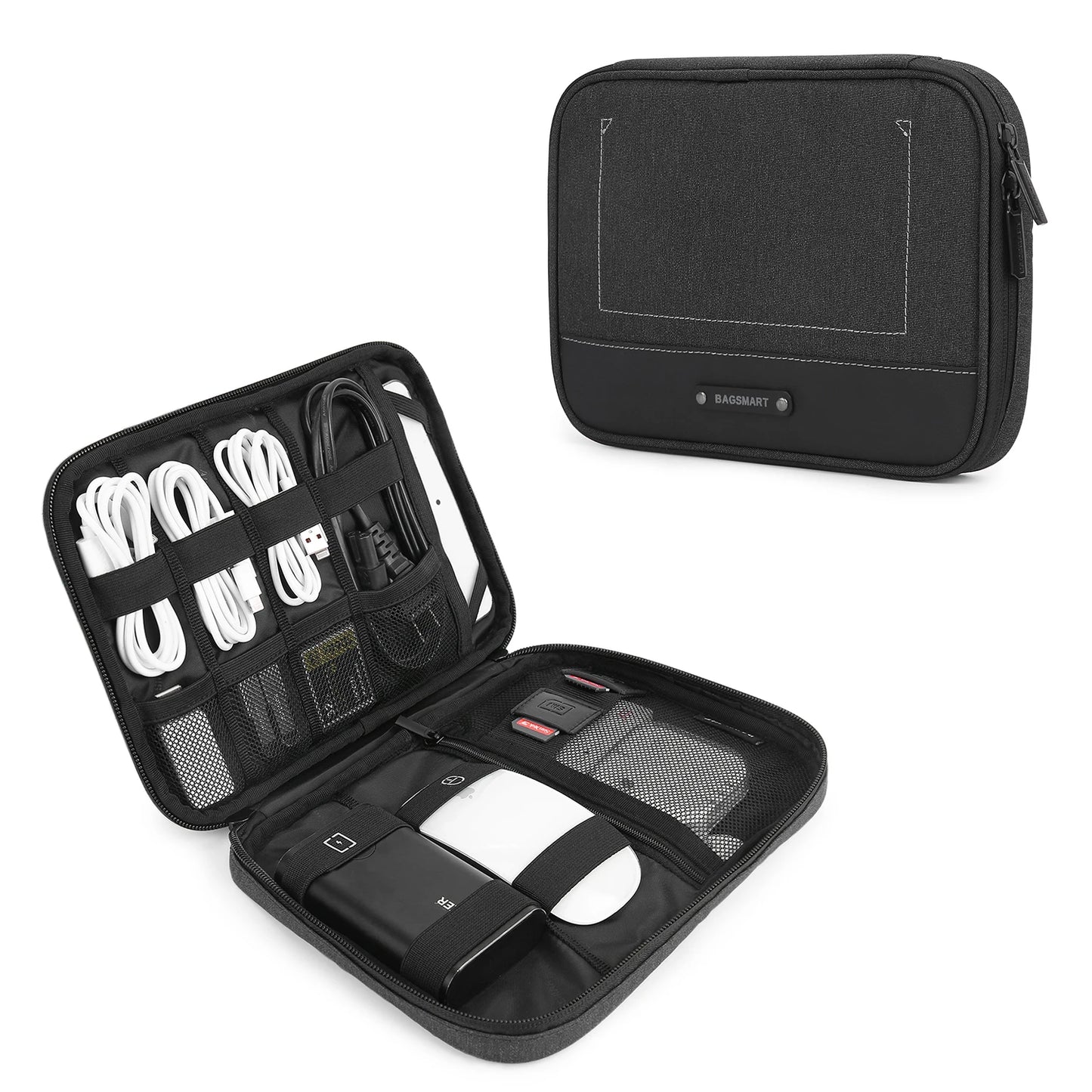 BAGSMART Travel Cable Storage Multi-Function Digital Storage Bag Business Gadget Organizer Digital Pouch Ipad Earphone Charge