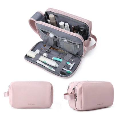 BAGSMART Travel Cosmetic Bag Functional Hanging Zipper Makeup Case Necessaries Organizer Storage Pouch Toiletry Make Up Wash Bag
