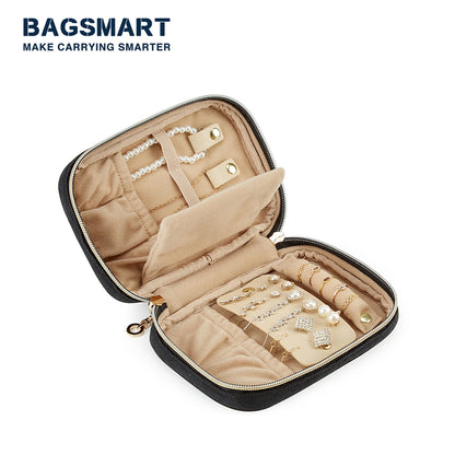 BAGSMART Travel Jewelry Organizer Case Small Jewelry Roll for Journey-Rings, Necklaces, Earrings, Bracelets