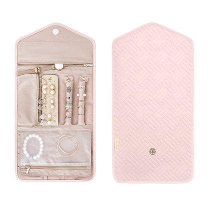 BAGSMART Travel Jewelry Organizer Women Roll Foldable Jewelry Case for Journey-Rings Necklaces Bracelets Earrings