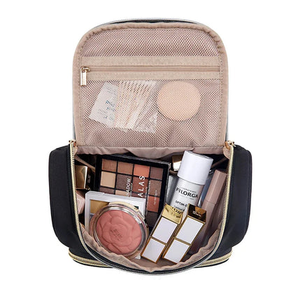 BAGSMART Travel Makeup Bag Make Up Organizer Case Large Open Pouch for Women  Cosmetic bag for Toiletries Accessories Brushes