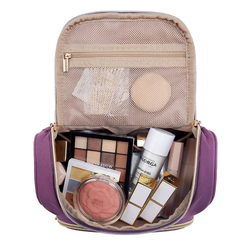 BAGSMART Travel Makeup Bag Make Up Organizer Case Large Open Pouch for Women  Cosmetic bag for Toiletries Accessories Brushes