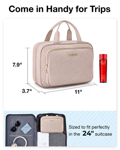 BAGSMART Travel Toiletry Bag Hanging Travel Makeup Organizer Cosmetic Bag Makeup Bag for Full Sized Toiletries