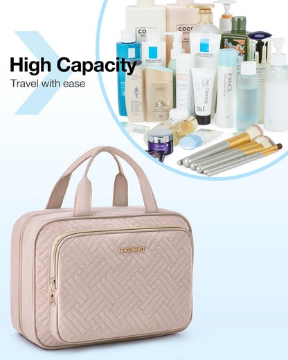 BAGSMART Travel Toiletry Bag Hanging Travel Makeup Organizer Cosmetic Bag Makeup Bag for Full Sized Toiletries